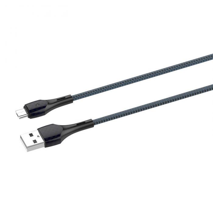 Kabeļi - LDNIO LS522 2m USB - Micro USB Cable (Grey-Blue) LS522 micro - ātri pasūtīt no ražotāja