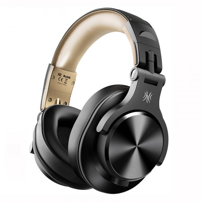 Austiņas - OneOdio Fusion A70 Gold Headphones, Bluetooth 5.2, 50H Battery - ātri pasūtīt no ražotāja