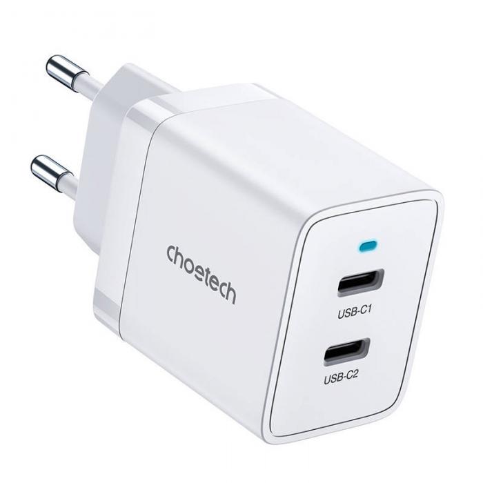 Mobilo tālruņu, planšetdatoru, GPS lādētāji - Wall Charger Choetech PD5006 2x USB-C, 40W (white) 01.01.02.XX-Q5006-EU - ātri pasūtīt no ražotāja