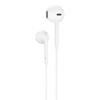 Austiņas - Inclined in-ear remote earphones Foneng EP100 (white) EP100 White - ātri pasūtīt no ražotāja