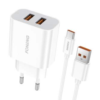 Kabeļi - Dual USB charger Foneng EU45 Type-C EU45 Type-C - ātri pasūtīt no ražotāja