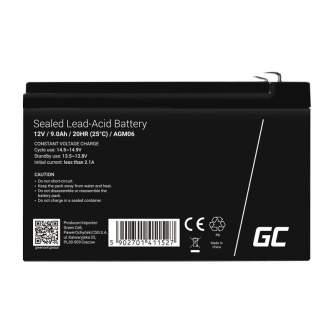 Портативные солнечные панели - Green Cell Rechargeable battery AGM 12V 9Ah Maintenancefree for UPS ALARM AGM06 - быстрый заказ о