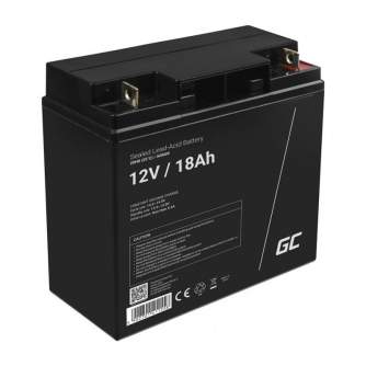 Portatīvie saules paneļi un spēkstacijas - Green Cell Rechargeable battery AGM 12V 18Ah Maintenancefree for UPS ALARM AGM09 - ātri pasūtīt no ražotāja