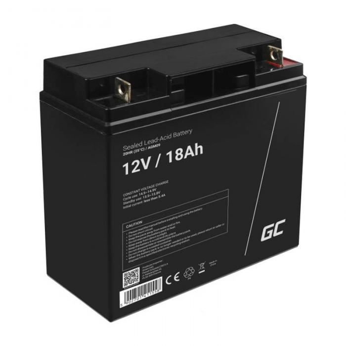 Портативные солнечные панели - Green Cell Rechargeable battery AGM 12V 18Ah Maintenancefree for UPS ALARM AGM09 - быстрый заказ 