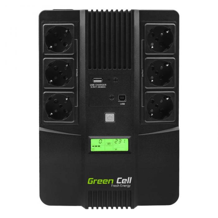 AC adapteri, strāvas vadi - Uninterruptible power supply UPS Green Cell AiO 800VA 480W UPS07 - быстрый заказ от производителя