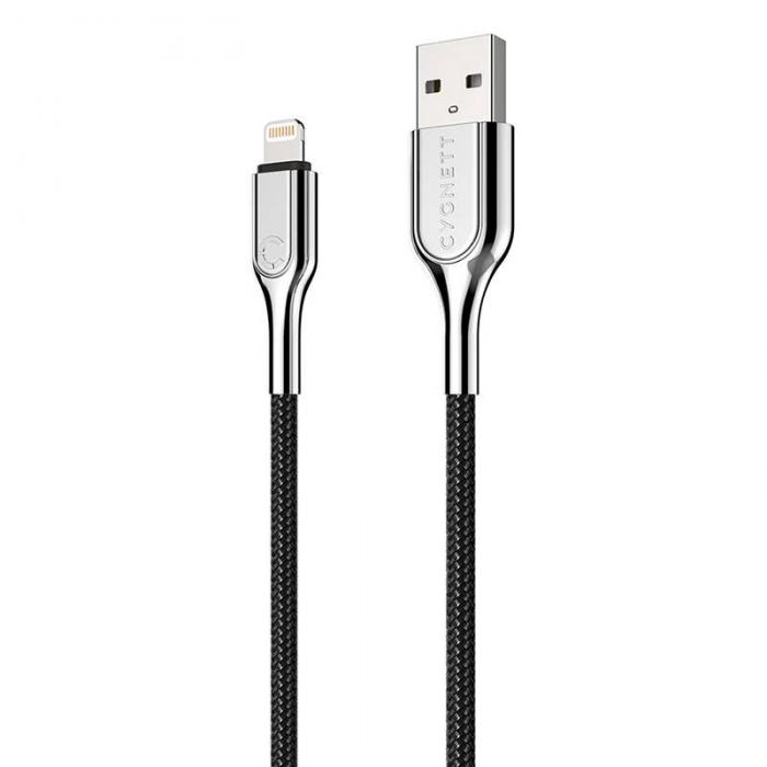 Kabeļi - Cable USB to Lightning Cygnett Armoured 12W 2m (black) CY2670PCCAL - ātri pasūtīt no ražotāja