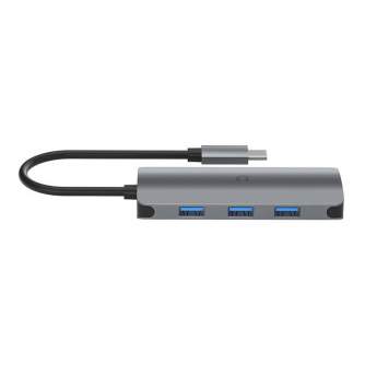 Новые товары - Hub 6w1 USB-C do 3x USB, USB-C, SD Card, Micro SD Card Cygnett SlimMate 100W (grey) CY3316HUBC3 - быстрый заказ о