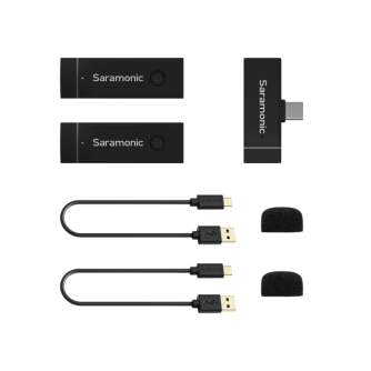 Wireless Lavalier Microphones - Saramonic Blink Go-U2 USB-C wireless audio transmission kit Android & iPhone 15 - quick order from manufacturer