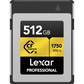 Memory Cards - LEXAR CFEXPRESS PRO GOLD R1750/W1500 512GB LCXEXPR512G-RNENG - quick order from manufacturer