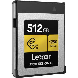 Atmiņas kartes - LEXAR CFEXPRESS PRO GOLD R1750/W1500 512GB LCXEXPR512G-RNENG - быстрый заказ от производителя