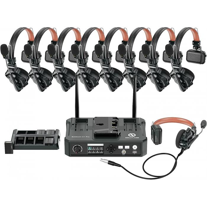 Wireless Audio Systems - Hollyland Solidcom C1 Pro Hub - 9S (Wireless Intercom System with HUB & 9 Headsets) - quick order from manufacturer