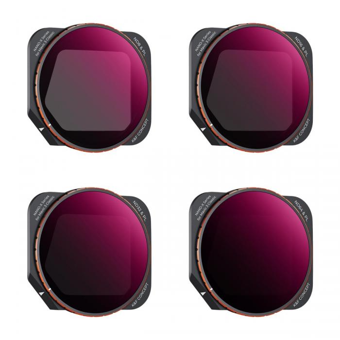 Sortimenta jaunumi - K&F Concept DJI Mavic 3 Classic Filter 4pcs Set (ND8&PL + ND16&PL + ND32&PL + ND64&PL) with Single-sided Anti-reflection .. - ātri pasūtīt no ražotāja