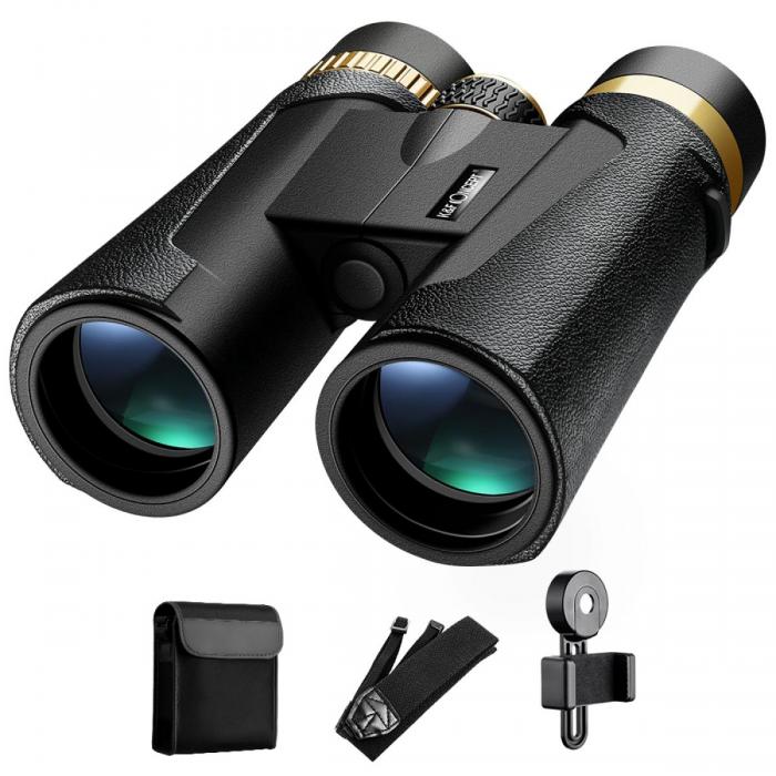 Optiskie tēmekļi - K&F Concept HY1242 12x42 Binoculars with 20mm Large View Eyepiece & BAK4 Clear - ātri pasūtīt no ražotāja