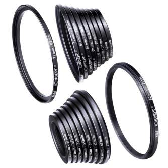 Objektīvu adapteri - K&F Concept 18 Pieces Filter Ring Adapter Set, Camera Lens Filter Metal Stepping - ātri pasūtīt no ražotāja