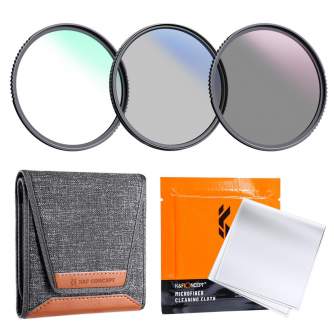 Filtru komplekti - K&F Concept 62mm 3pcs Professional Lens Filter Kit (MCUV/CPL/ND4) + Filter - ātri pasūtīt no ražotāja