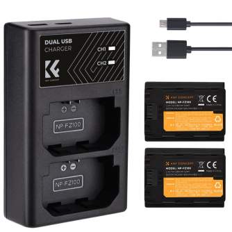 Camera Batteries - K&F Concept FZ100 2000mAh Digital Camera Dual Battery with Dual Channel Charger, - quick order from manufacturer