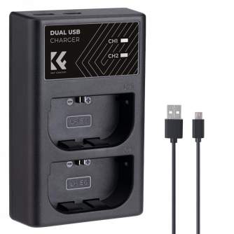 K&F Concept K&F LPE6NH Digital Camera Dual Channel Charger with type c Charging 