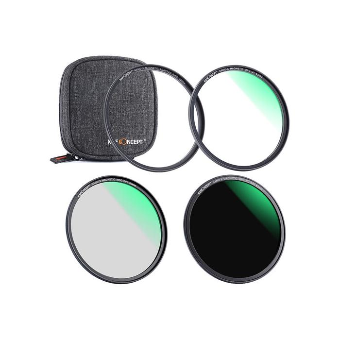 Filtru komplekti - K&F Concept Magnetic UV, Circular Polarizer & ND1000 Filter Kit with Case (58mm) - быстрый заказ от производ