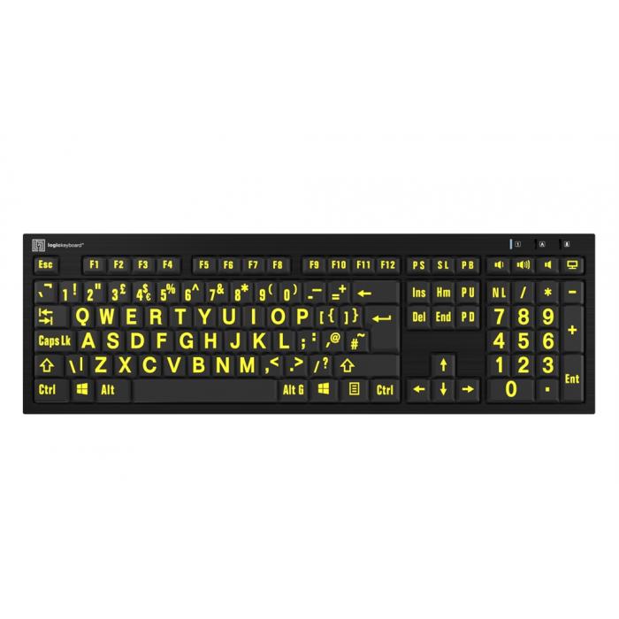 New products - Logic Keyboard XLPrint NERO PC Yellow on Black UK LKB-LPYB-BJPU-UK - quick order from manufacturer