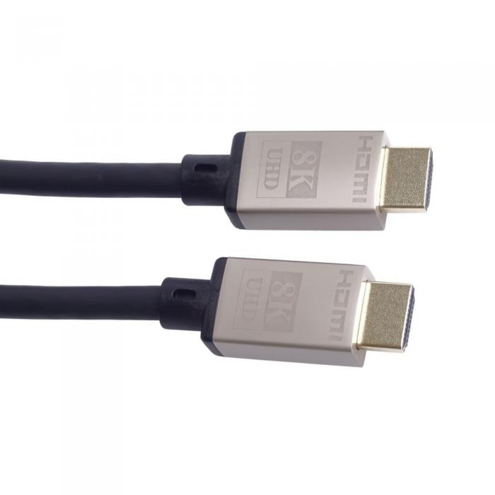 Wires, cables for video - PremiumCord Ultra High Speed HDMI 2.1 cable 8K@60Hz, 4K@120Hz length 1.5m metallic - quick order from manufacturer