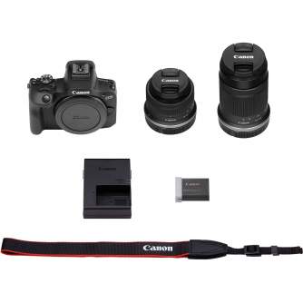 Беззеркальные камеры - Canon EOS R100 RF-S 18-45mm IS STM + RF-S 55-210mm IS STM Mirrorless Camera - быстрый заказ от производит