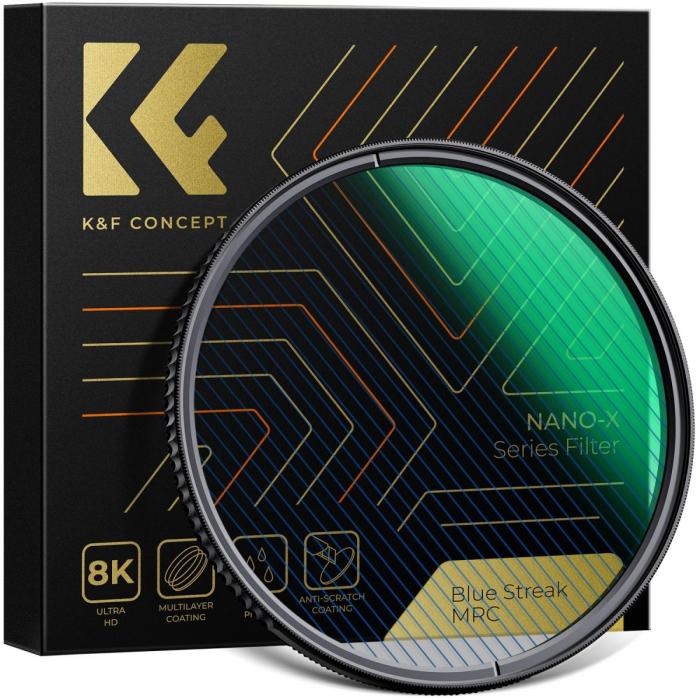 Cross Screen Star - K&F Concept 77mm,Blue Streak Filter,2mm Thickness, HD, Waterproof, Anti Scratch, Green Coated KF01.2101 - quick order from manufacturer