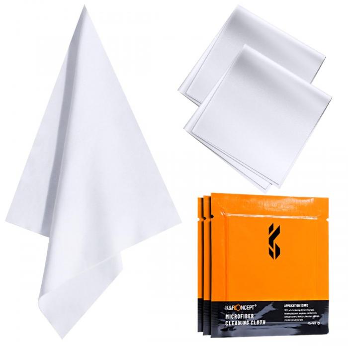 Foto kameras tīrīšana - K&F Concept 3pcs* Microfiber Cleaning cloth Kit, 15*15cm, White, Dry, in vacuum SKU.1683 - ātri pasūtīt no ražotāja