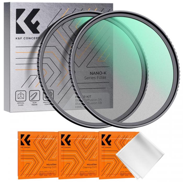 Soft filtri - K&F Concept 77MM K Series Black Mist Filter Kit 1/4+1/8+3pc cleaning cloths SKU.1716V1 - ātri pasūtīt no ražotāja