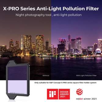 Square and Rectangular Filters - K&F Concept 100*100*2mm Anti-light Pollution Square Filter with Protective Frame, HD Optical Glass Waterproof SKU.1903 - quick order from manufacturer