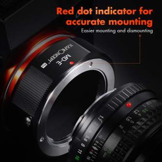 Objektīvu adapteri - K&F Concept MD to NEX Lens Mount Adapter for Minolta MD MC Mount Lens to NEX E Mount Mirrorless Cameras for KF06.440 - ātri pasūtīt no ražotāja