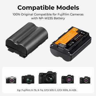 Kameru akumulatori - K&F Concept NP-W235 2200mAh Digital Camera Dual Battery with Dual Channel Charger, for Fuji Camera Charger KF28.0018 - ātri pasūtīt no ražotāja