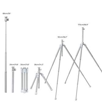 Statīvu aksesuāri - K&F Concept 1,7m Eccentric Tube Cellphone Tripod, Lightweight Super Portable Selfie Stick, DSLR Camera Tripod E224A3+BH-18 Si... - ātri pasūtīt no ražotāja