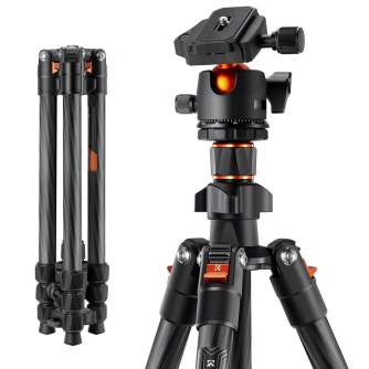 Statīvu aksesuāri - K&F Concept 1.6m Carbon Fiber Lightweight Travel Tripod with 36mm Metal Ball Head Load Capacity 8kg,Quick Release Plate,for D... - ātri pasūtīt no ražotāja