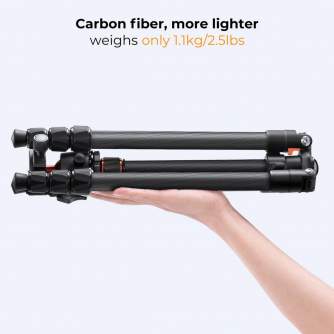 Statīvu aksesuāri - K&F Concept 1.6m Carbon Fiber Lightweight Travel Tripod with 36mm Metal Ball Head Load Capacity 8kg,Quick Release Plate,for D... - ātri pasūtīt no ražotāja