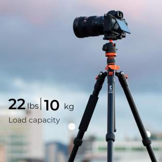 Statīvu aksesuāri - K&F Concept 1.7m Aluminum Portable Camera Tripod Travel Tripod 10kg Load with Detachable Monopod for DSLR, K255A4+BH-28L KF09... - ātri pasūtīt no ražotāja