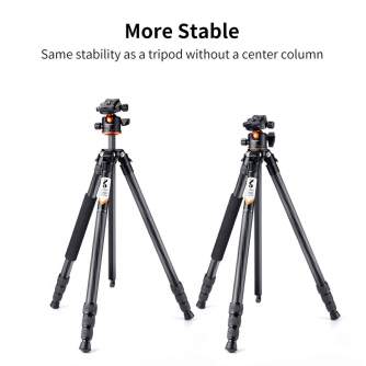 Tripod Accessories - K&F Concept 1.7m Carbon Fiber Travel Tripod Max Height,lightweight tripod 15kg Load for DSLR Cameras A254C4+BH-35L KF09.098 - quick order from manufacturer