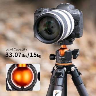 Tripod Accessories - K&F Concept 1.7m Carbon Fiber Travel Tripod Max Height,lightweight tripod 15kg Load for DSLR Cameras A254C4+BH-35L KF09.098 - quick order from manufacturer