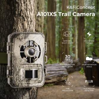 Time Lapse Cameras - K&F Concept 1296P 24MP Wildlife Camera bark KF35.066 - quick order from manufacturer