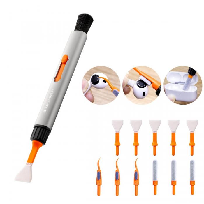 Foto kameras tīrīšana - K&F Concept Aluminum Versatile Switch Cleaning Pen Kit ( Cleaning Pen + APS-C Sensor Cleaning Swab*6+ Flocki SKU.1975 - ātri pasūtīt no ražotāja