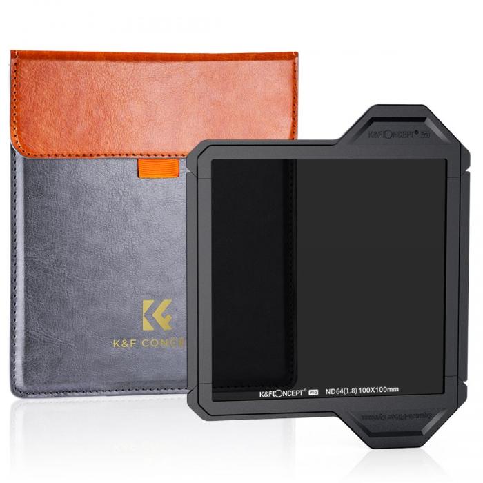 Square and Rectangular Filters - K&F Concept 100*100*2MM Square Full ND64 with Lens Protection Bracket, Optics Glass, HD, Waterproof SKU.1873 - quick order from manufacturer