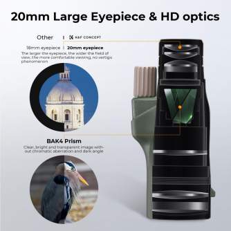 Rifle Scopes - K&F Concept 12*50 BAK4 HD Monocular IP68 Waterproof High Power Easy Focus with Aka dovetail, waterproof, arm KF33.076 - quick order from manufacturer