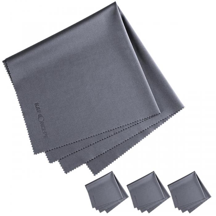 Foto kameras tīrīšana - K&F Concept Cleaning cloth set for Electronics, dark gray, 4 pieces, 40.6*40.6cm SKU.1690 - ātri pasūtīt no ražotāja