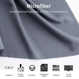 Foto kameras tīrīšana - K&F Concept Cleaning cloth set for Electronics, dark gray, 4 pieces, 40.6*40.6cm SKU.1690 - ātri pasūtīt no ražotāja