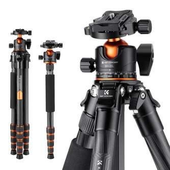 Statīvu aksesuāri - K&F Concept Professional Carbon Fiber Tripod 15kg Max Load,Compact & Portable with 360° Ball Head & Detachable Monopod,A255C2... - ātri pasūtīt no ražotāja