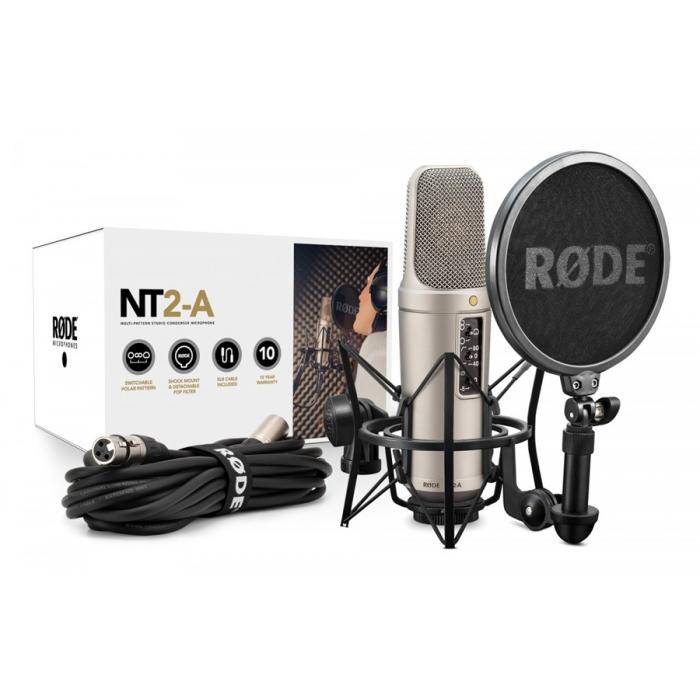 Podcast Microphones - RODE NT2-A Studio Kit Large-Diaphragm Microphone Bundle - quick order from manufacturer