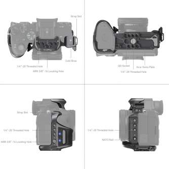 Ietvars kameram CAGE - SmallRig Rhinoceros" Cage Kit for Sony Alpha 7R V / Alpha 7 IV / Alpha 7S III 4308 4308 - ātri pasūtīt no ražotāja