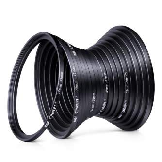 Objektīvu adapteri - K&F Concept K&F 18 Pieces Filter Ring Adapter Set, Camera Lens Filter Metal - быстрый заказ от производите