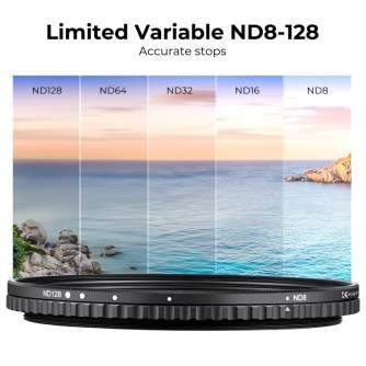 Neutral Density Filters - K&F Concept 52MM XV40 Nano-X Variable/Fader ND Filter, ND8~ND128, W/O Black - quick order from manufacturer