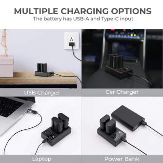 Camera Batteries - K&F Concept EN-EL15 2000mAh Digital Camera Dual Battery with Dual Channel Charger, - quick order from manufacturer