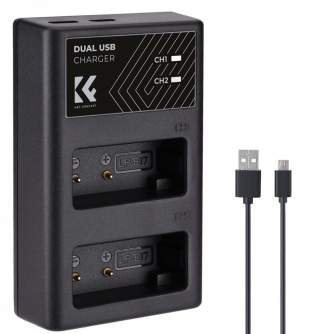 Chargers for Camera Batteries - K&F Concept LP-E17 Digital Camera Dual Channel Charger with type c Charging - quick order from manufacturer